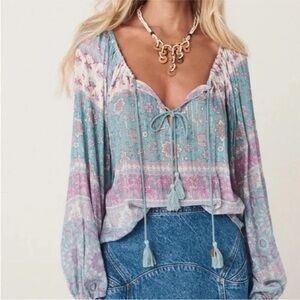 Spell & the Gypsy Collective Lovers Beach Tie Blouse Size XXL Paradise NWT